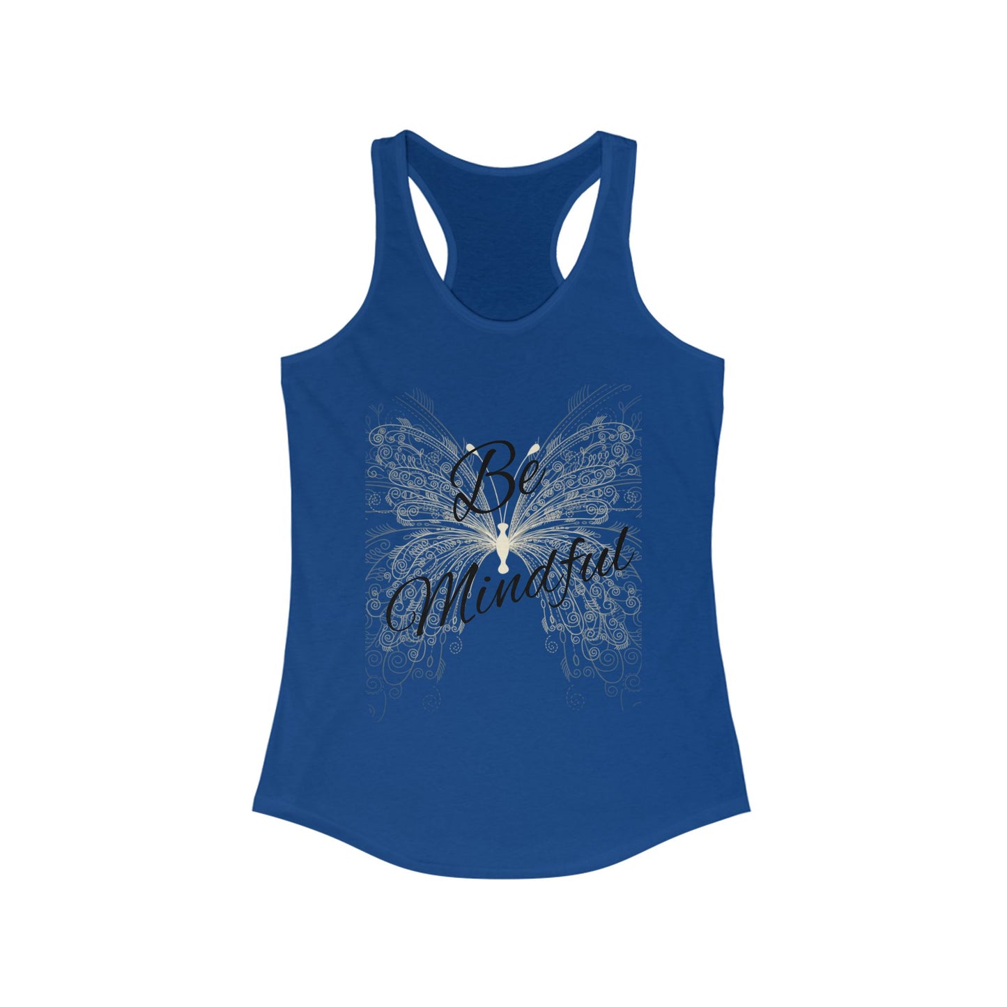 Simplisitee - Be Mindful Women's Racerback Tank - Inspirational Yoga & Fitness Top