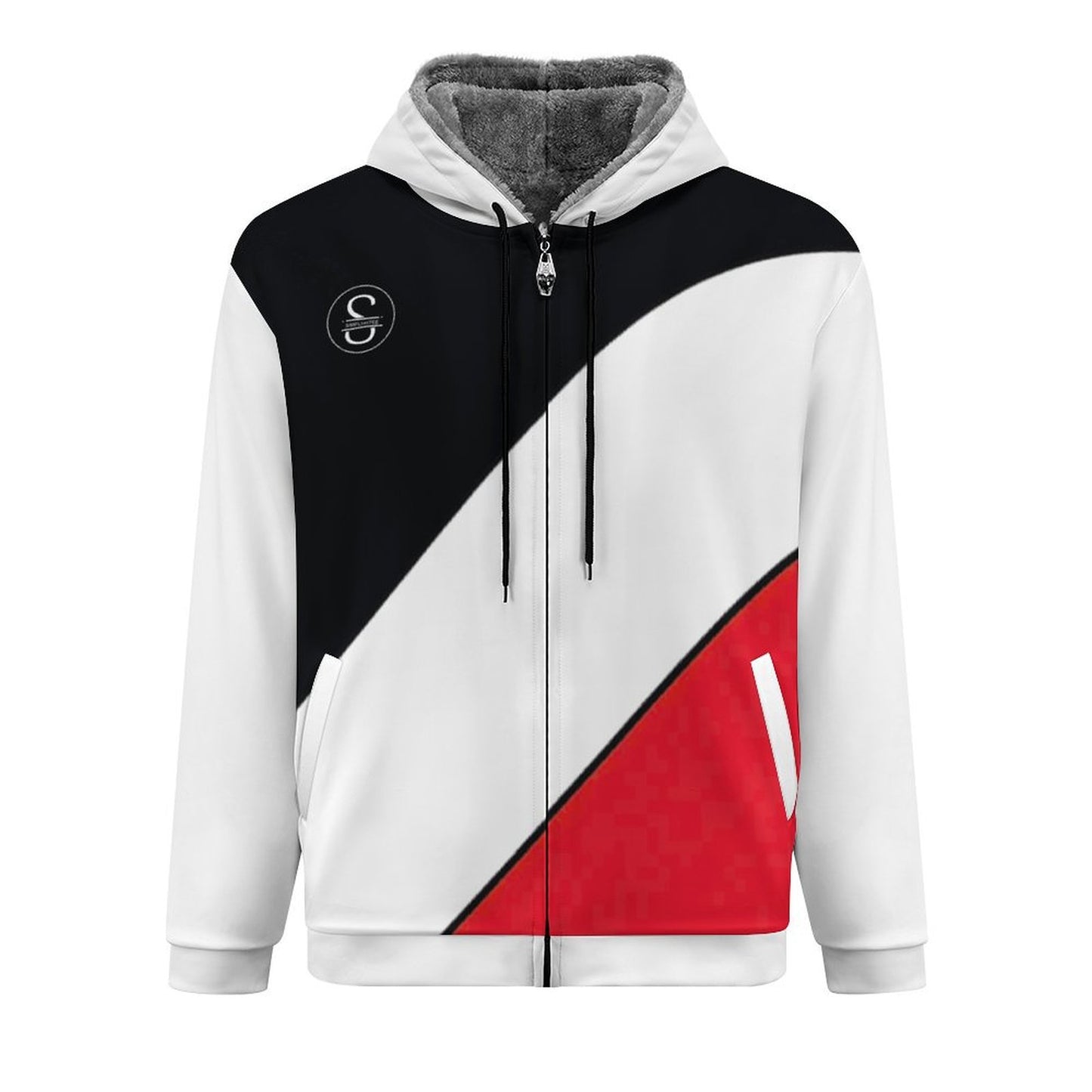 Double layer zippered shirt Men's Double Layer Fleece Zippered Hoodie