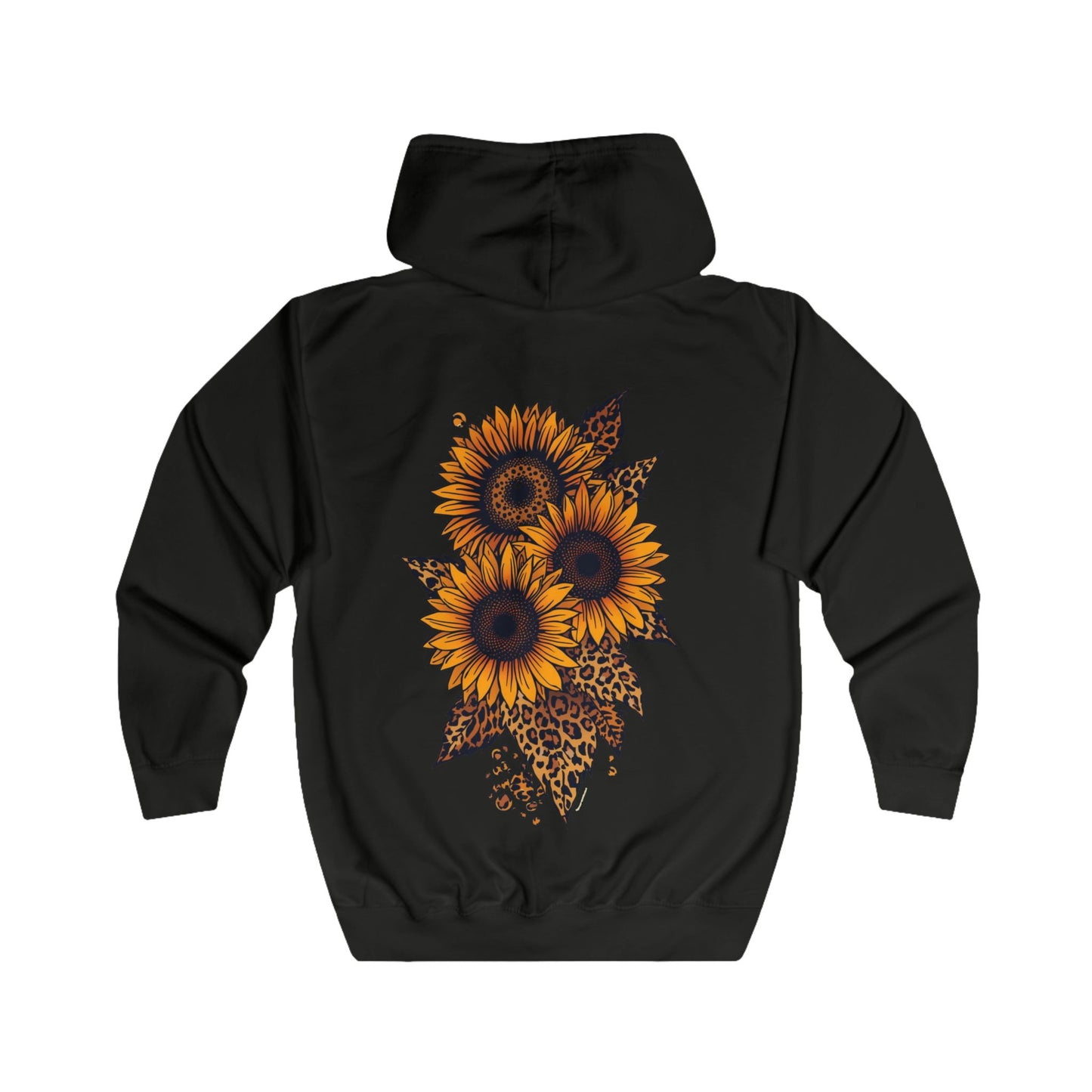 Sunflower Print Unisex Full Zip Hoodie, Cozy Jacket, Gift for Nature Lovers, Fall Apparel, Casual Outfit