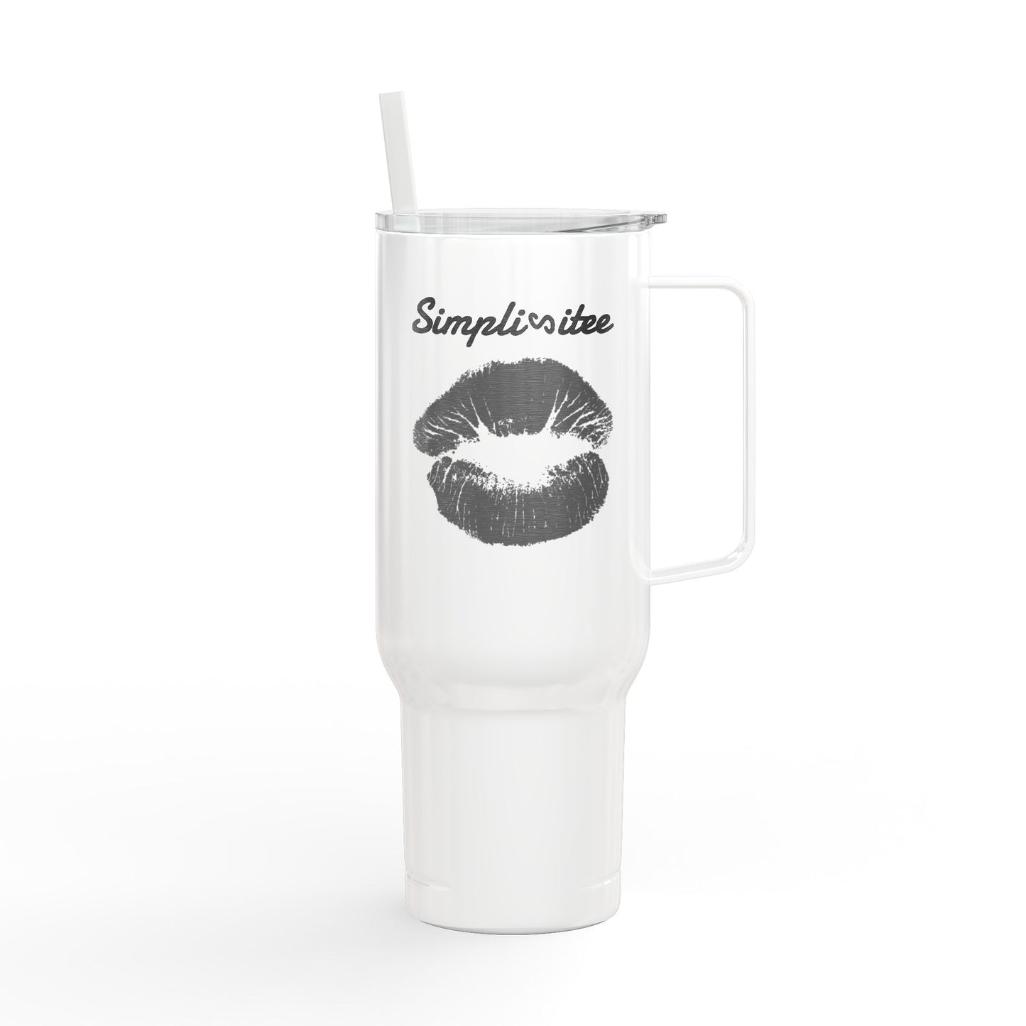 Simplisitee - Stylish Insulated Tumbler, 40oz, Engraved Drinkware for Coffee Lovers, lip Print Tumbler, Birthday Gift, Travel Mug, Unique Customize