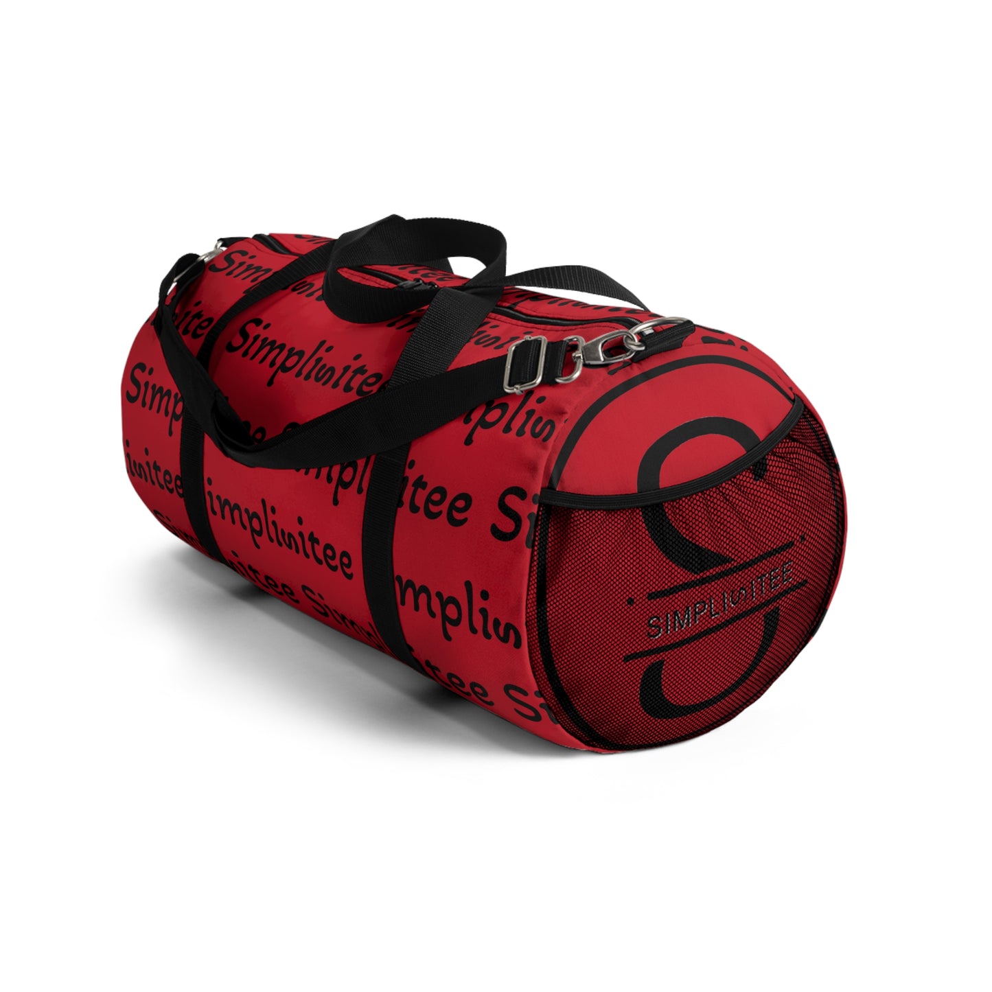 Simplisitee - Stylish Red Duffel Bag with 'Simplinitee' Design - Perfect for Gym & Travel