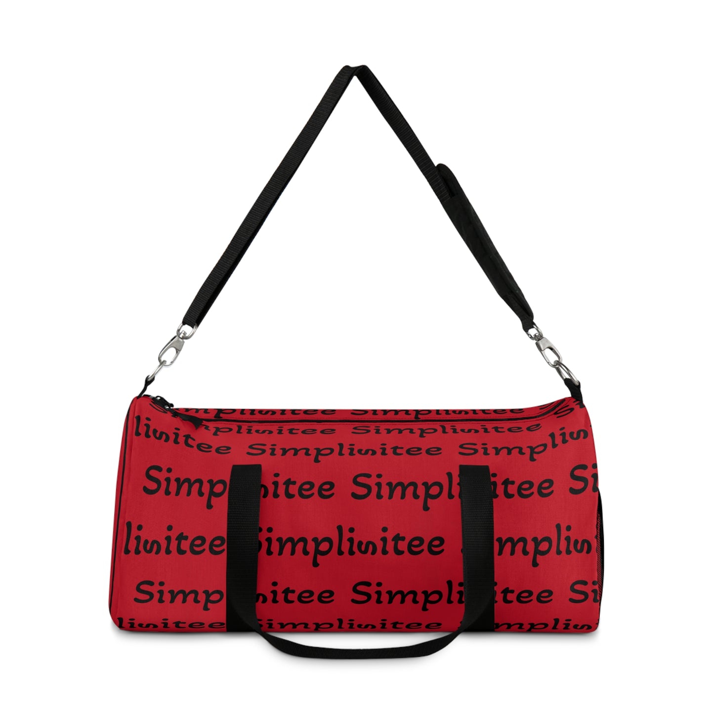 Simplisitee - Stylish Red Duffel Bag with 'Simplinitee' Design - Perfect for Gym & Travel