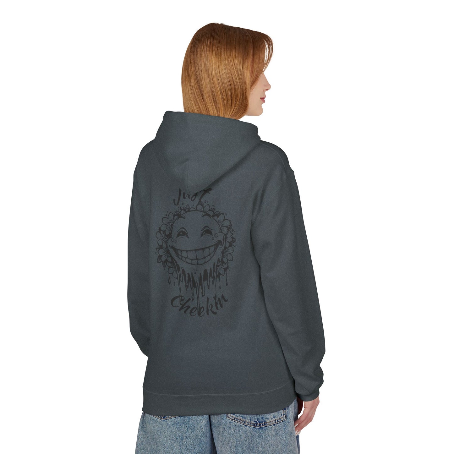Just Checkin' Fleece Hoodie - Unisex Midweight Softstyle Casual Wear