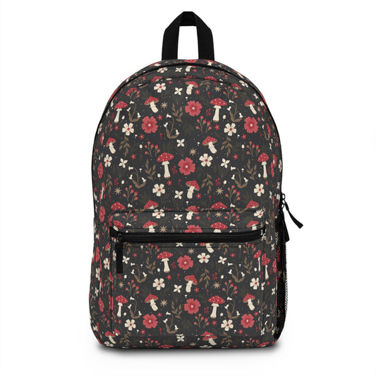 Floral Print mushroom  Backpack for Nature Lovers