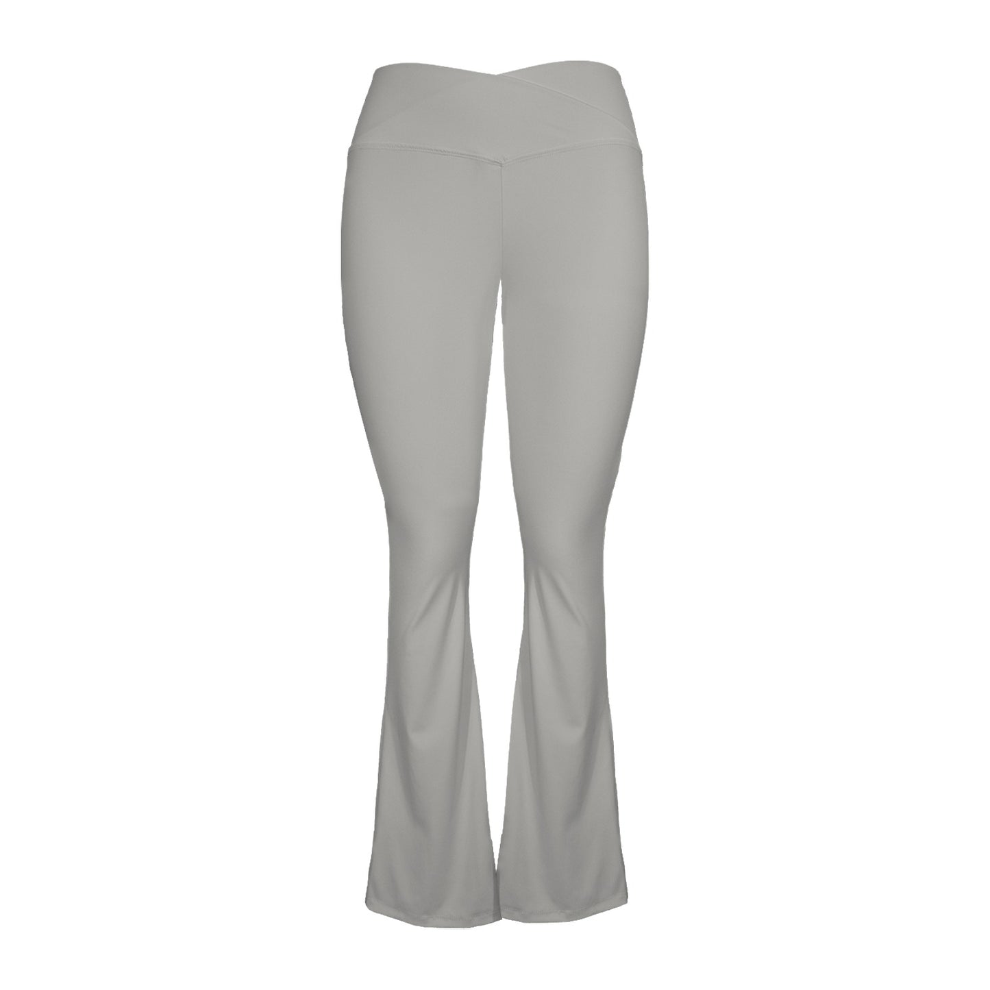 gray cross leggings High Waist Crossover Tummy Control Flare Leggings