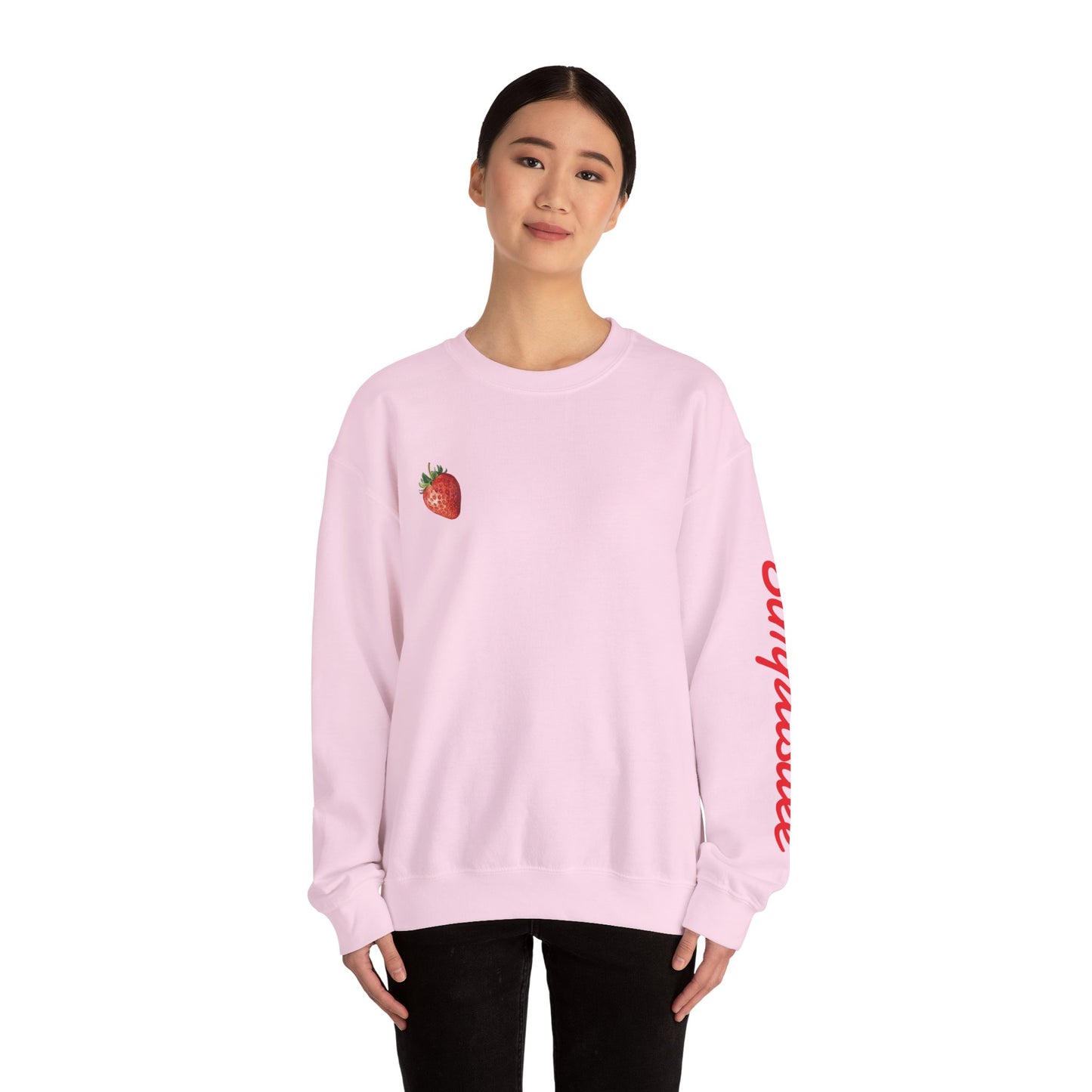 Simplisitee - Strawberry Bunny Sweatshirt - Cute Unisex Crewneck, Cozy Apparel for Spring, Pastel Aesthetic, Perfect Gift for Her, Easter Fashion