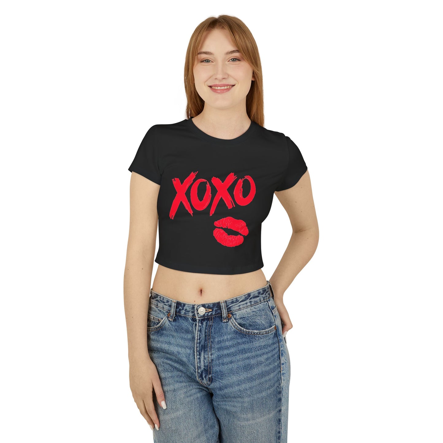 Simplisitee Cute XOXO Women's Baby Tee, Valentine's Day Gift, Casual Chic Top, Love T-Shirt, Birthday Celebration Wear