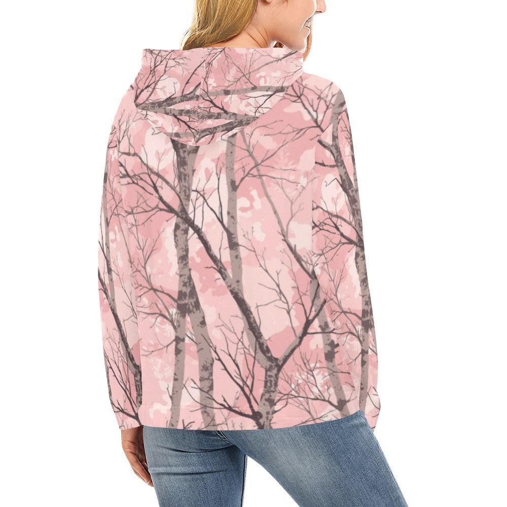 pink camo All Over Print Hoodie for Women (USA Size) (Model H13)