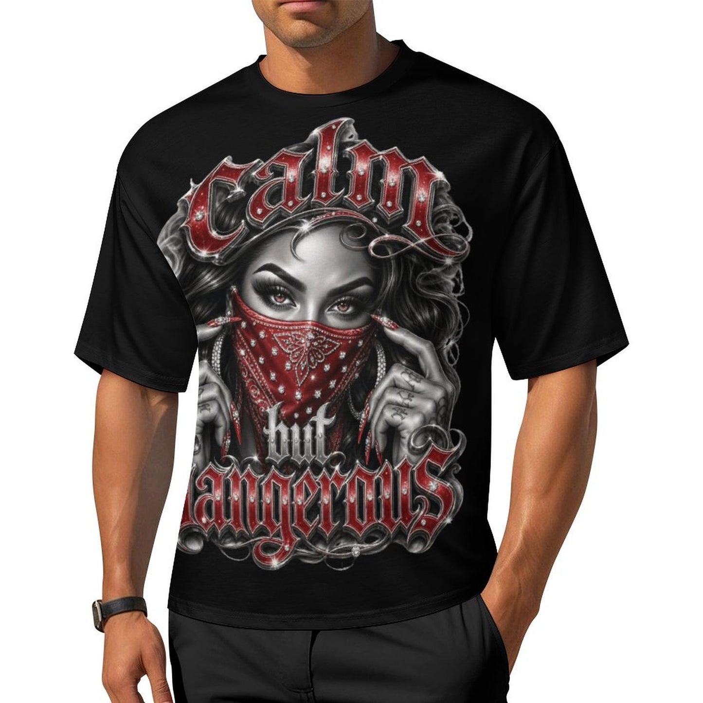 calm but dangerous t shirt Women's Drop-Shoulder Mid-Sleeve T-Shirt