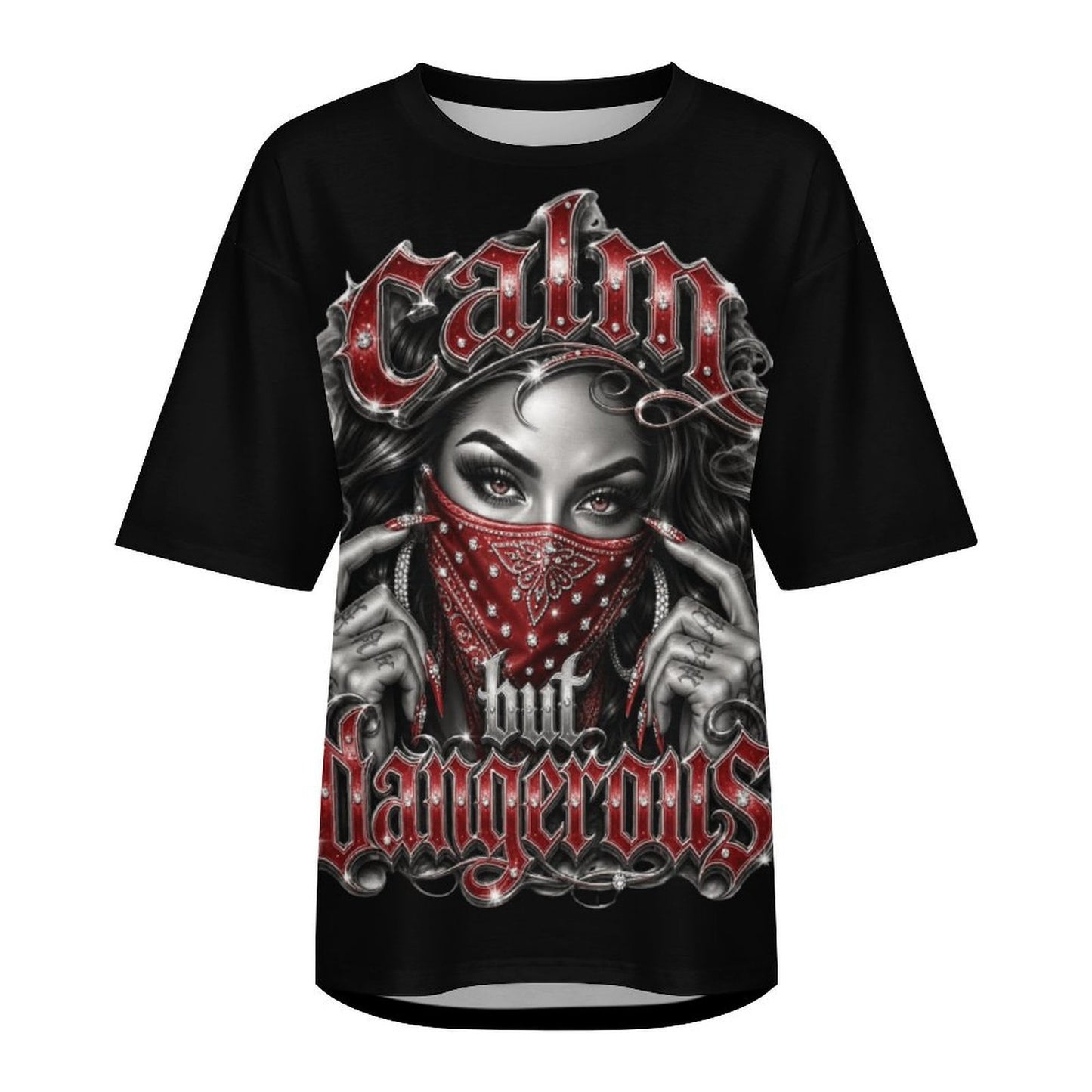 calm but dangerous t shirt Women's Drop-Shoulder Mid-Sleeve T-Shirt