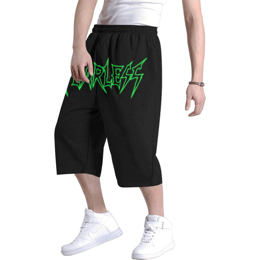 neon green fearless Men's All Over Print Baggy Shorts (Model L37)