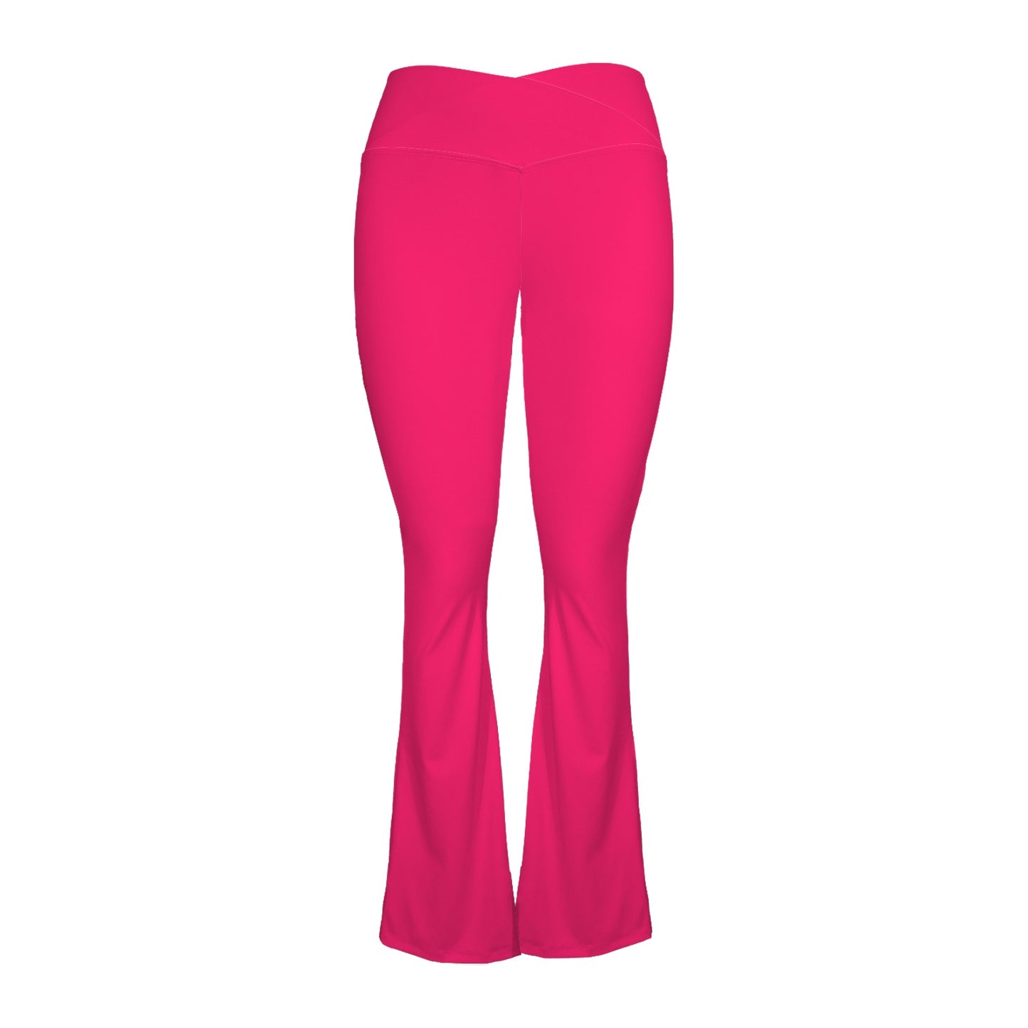 hot pink leggings High Waist Crossover Tummy Control Flare Leggings