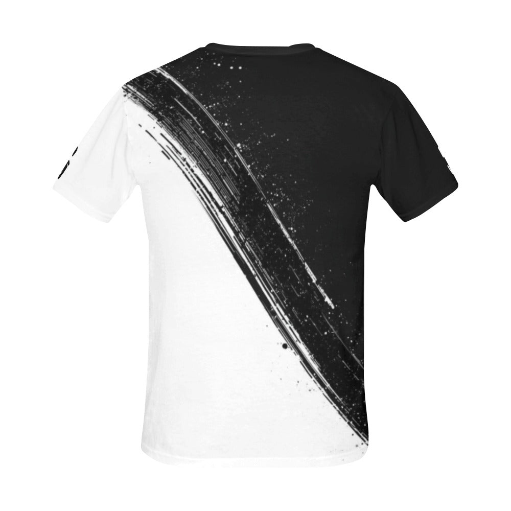 black white split tee All Over Print T-Shirt for Men (USA Size) (Model T40)