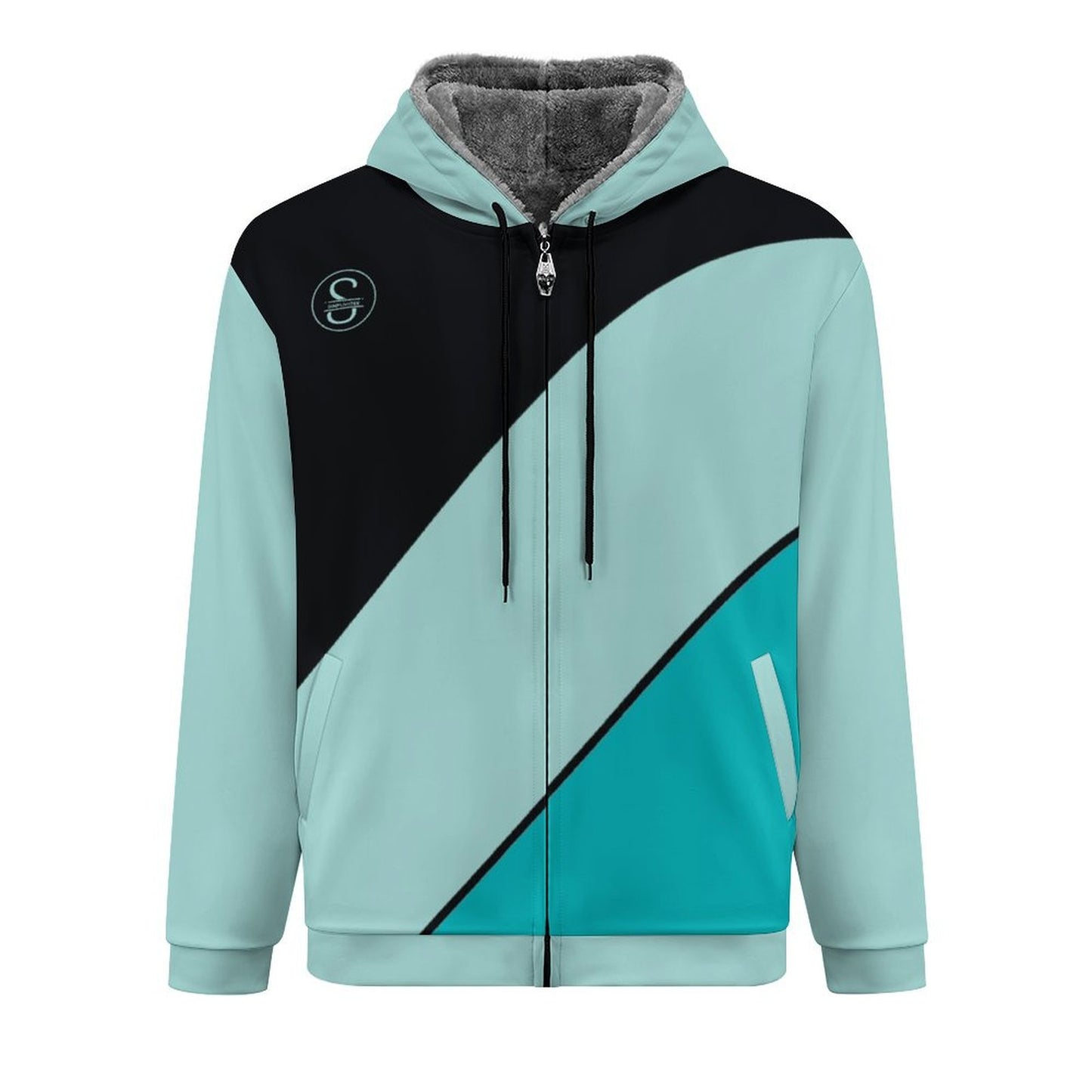 Double layer zippered shirt Men's Double Layer Fleece Zippered Hoodie