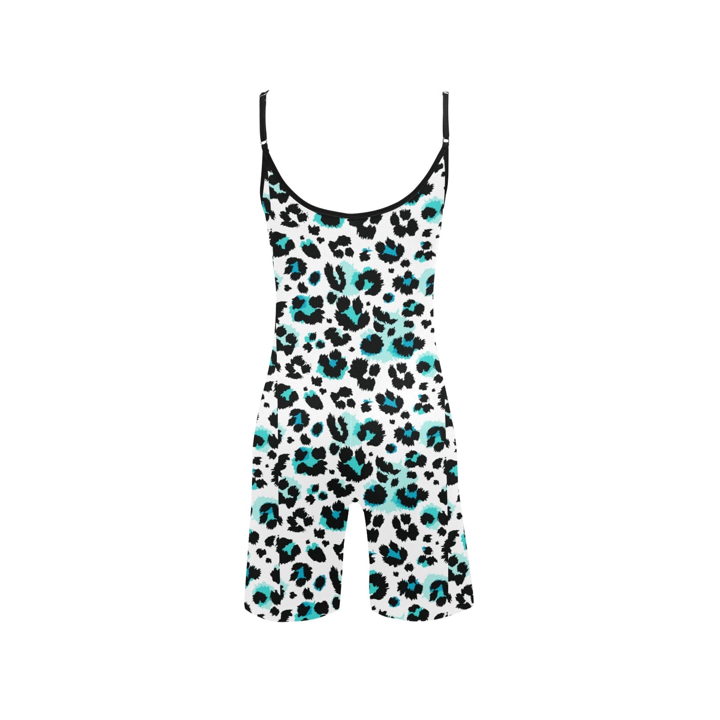 blue cheetah Women's Short Yoga Bodysuit