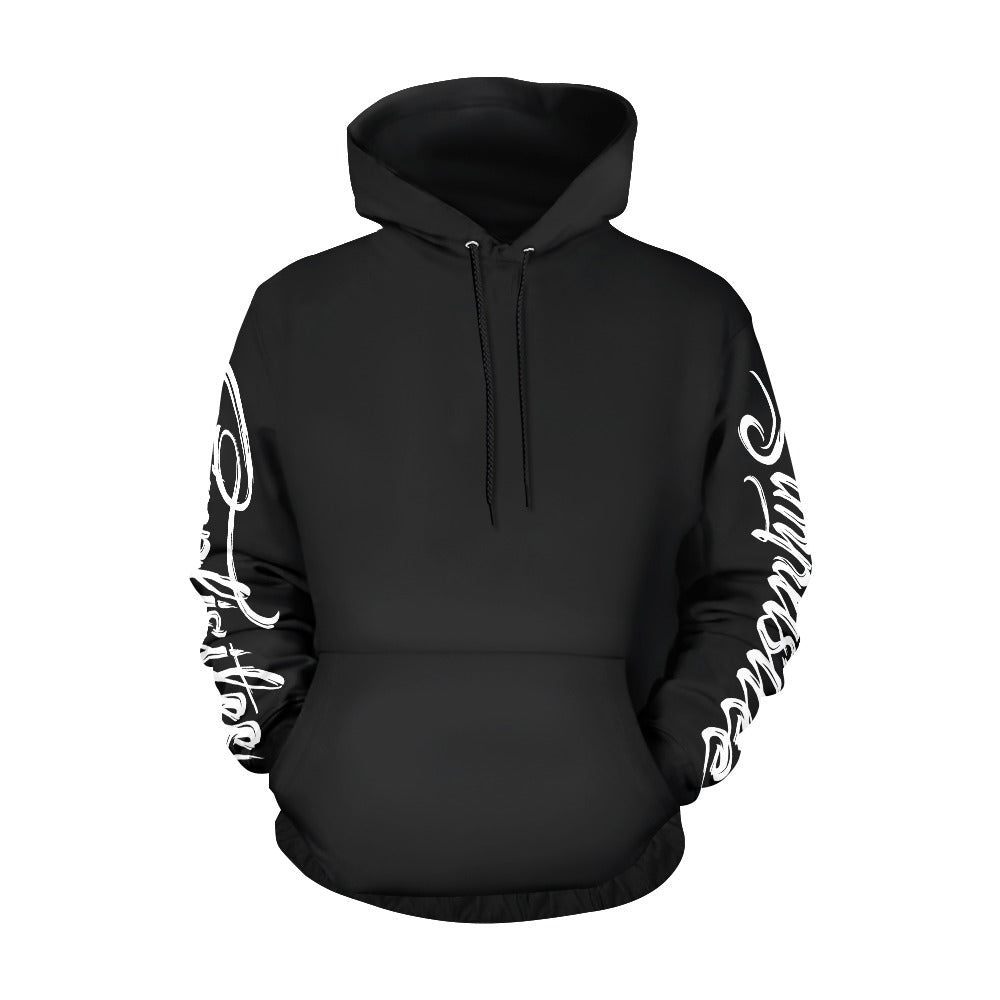 angel wings black hoodie All Over Print Hoodie for Men (USA Size) (Model H13)