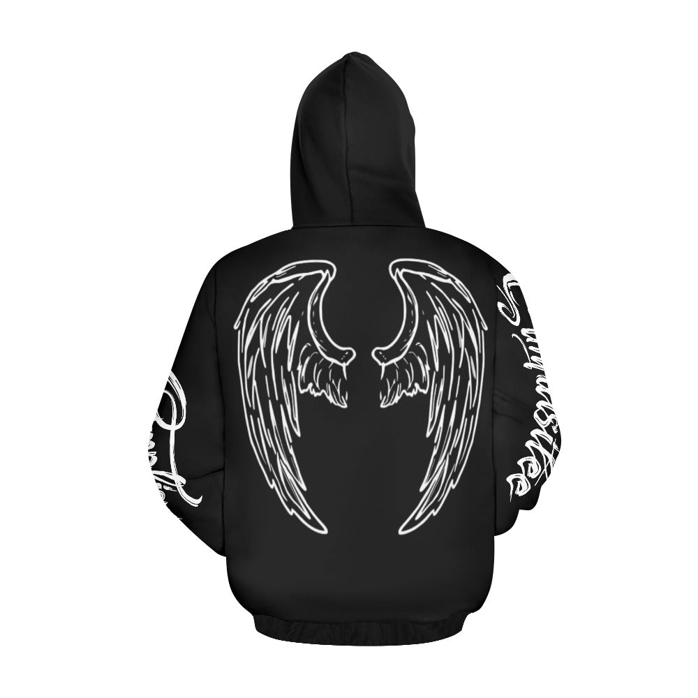 angel wings black hoodie All Over Print Hoodie for Men (USA Size) (Model H13)