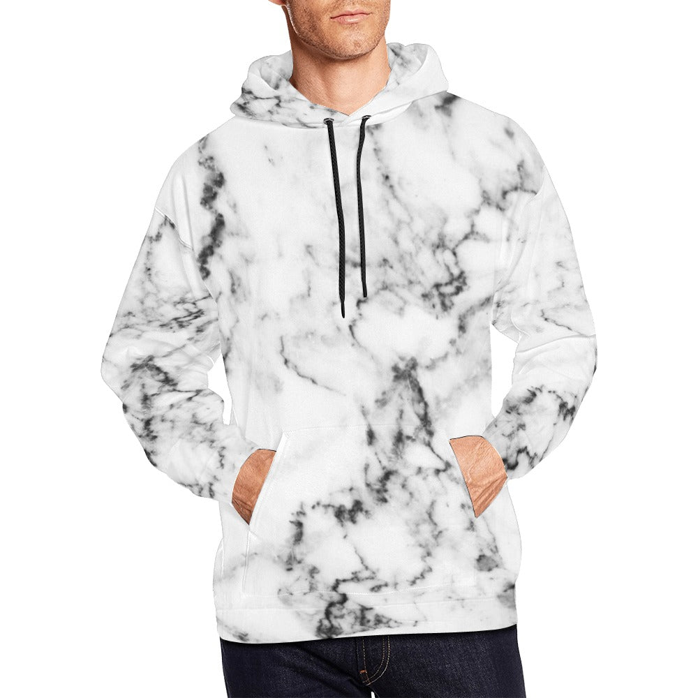 white marble wall texture background.jpg All Over Print Hoodie for Men (USA Size) (Model H13)