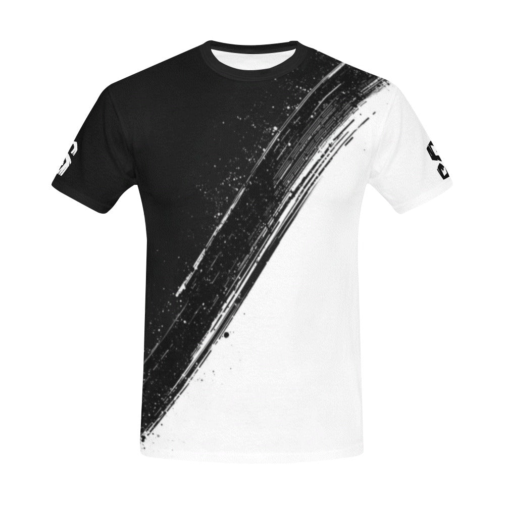 black white split tee All Over Print T-Shirt for Men (USA Size) (Model T40)