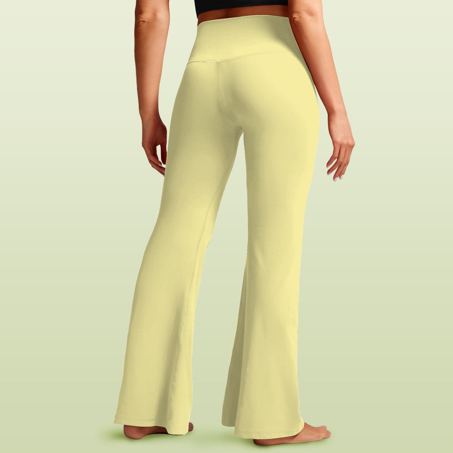 off white cross leggings High Waist Crossover Tummy Control Flare Leggings