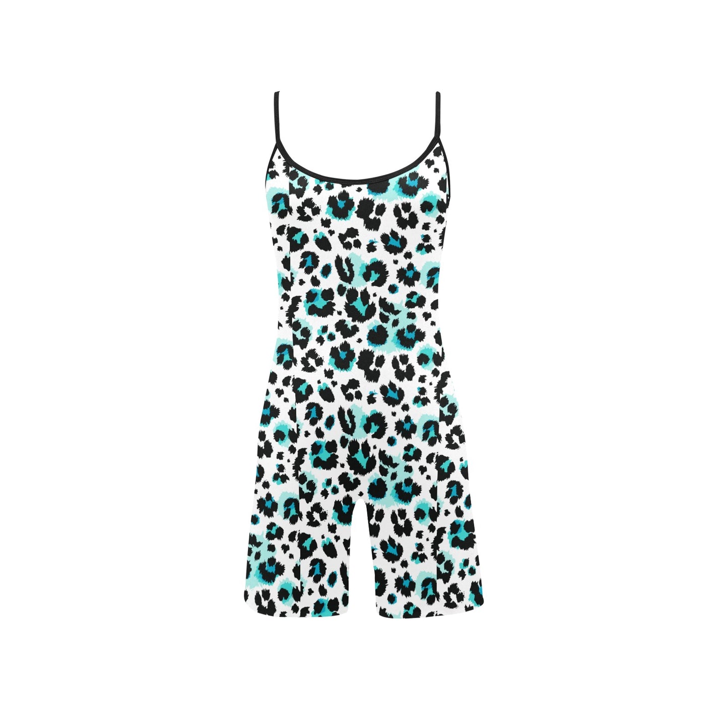 blue cheetah Women's Short Yoga Bodysuit