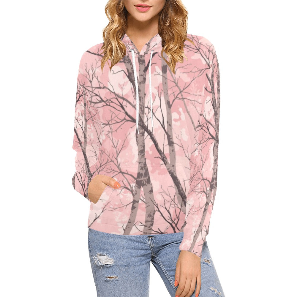 pink camo All Over Print Hoodie for Women (USA Size) (Model H13)