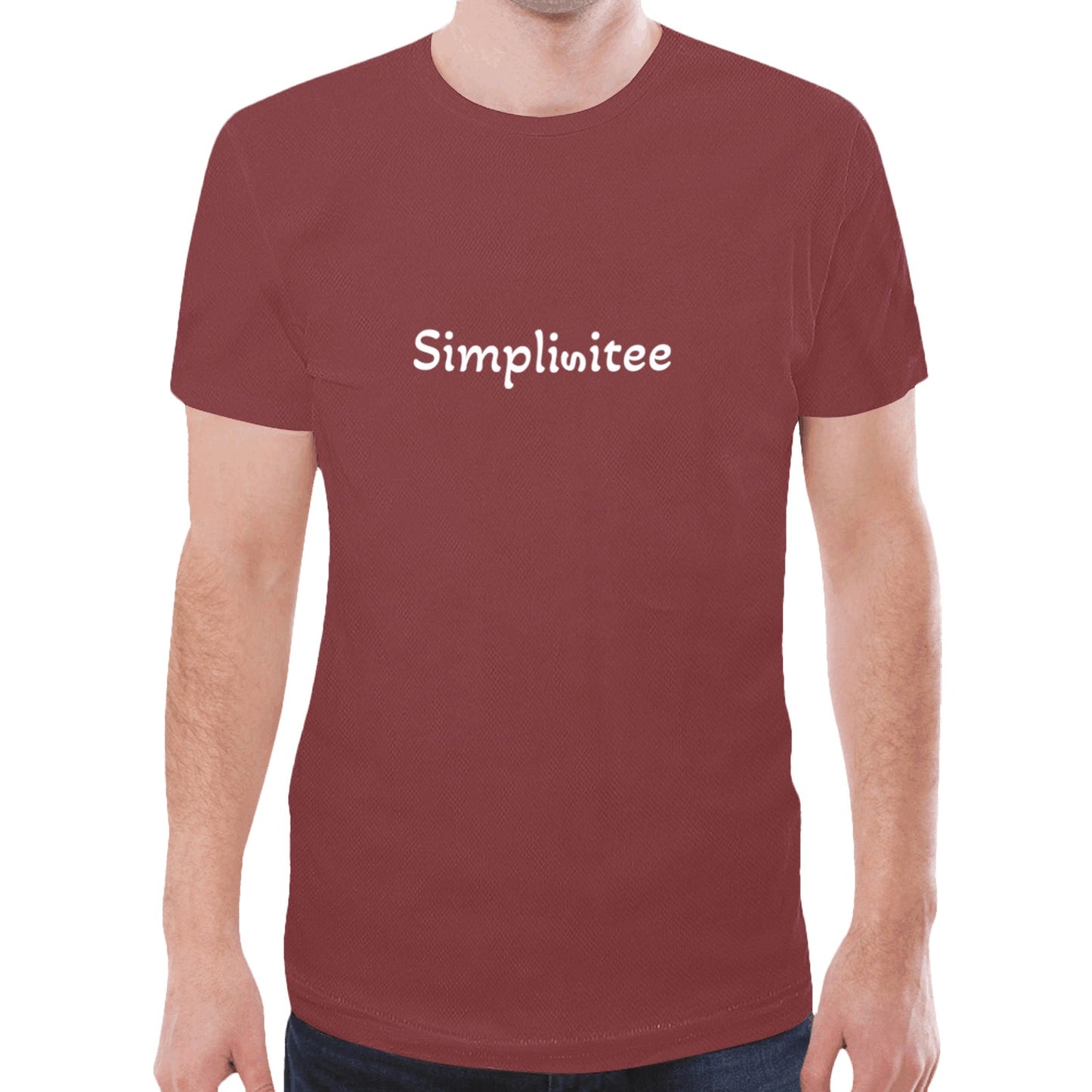 Simplisitee - White Text Logo New All Over Print T-shirt for Men (Model T45)