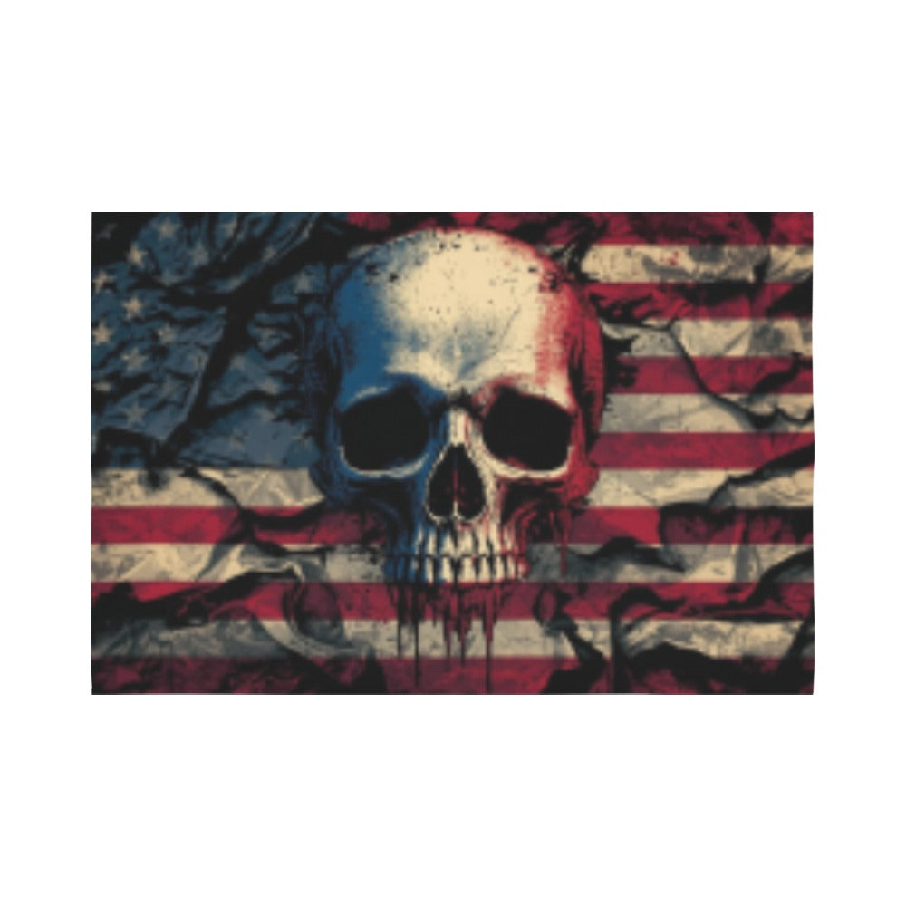 skull american flag tapestry Polyester Peach Skin Wall Tapestry 90"x 60"