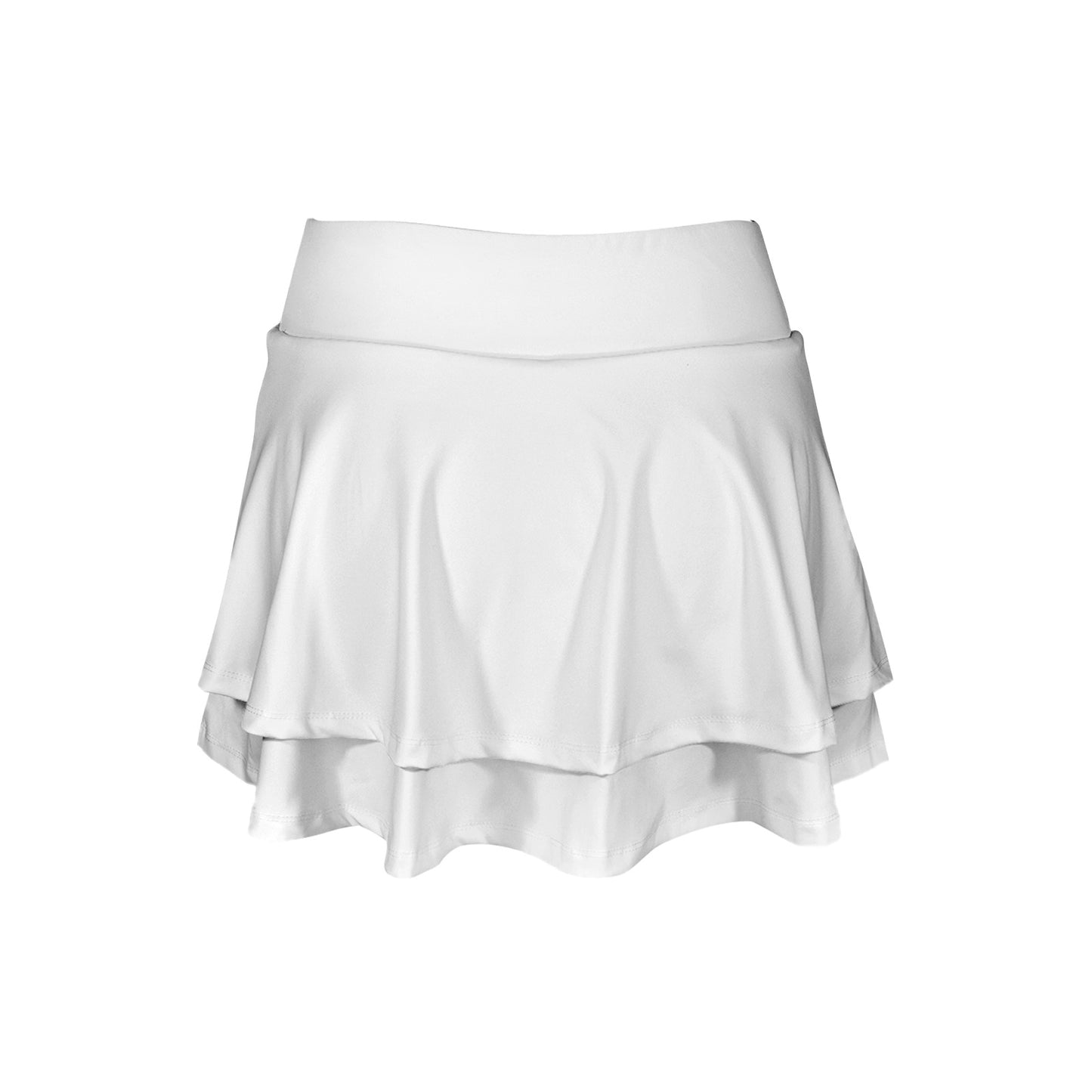white ruffle skirt High Waist Layered Ruffle Pockets Sports Skirt