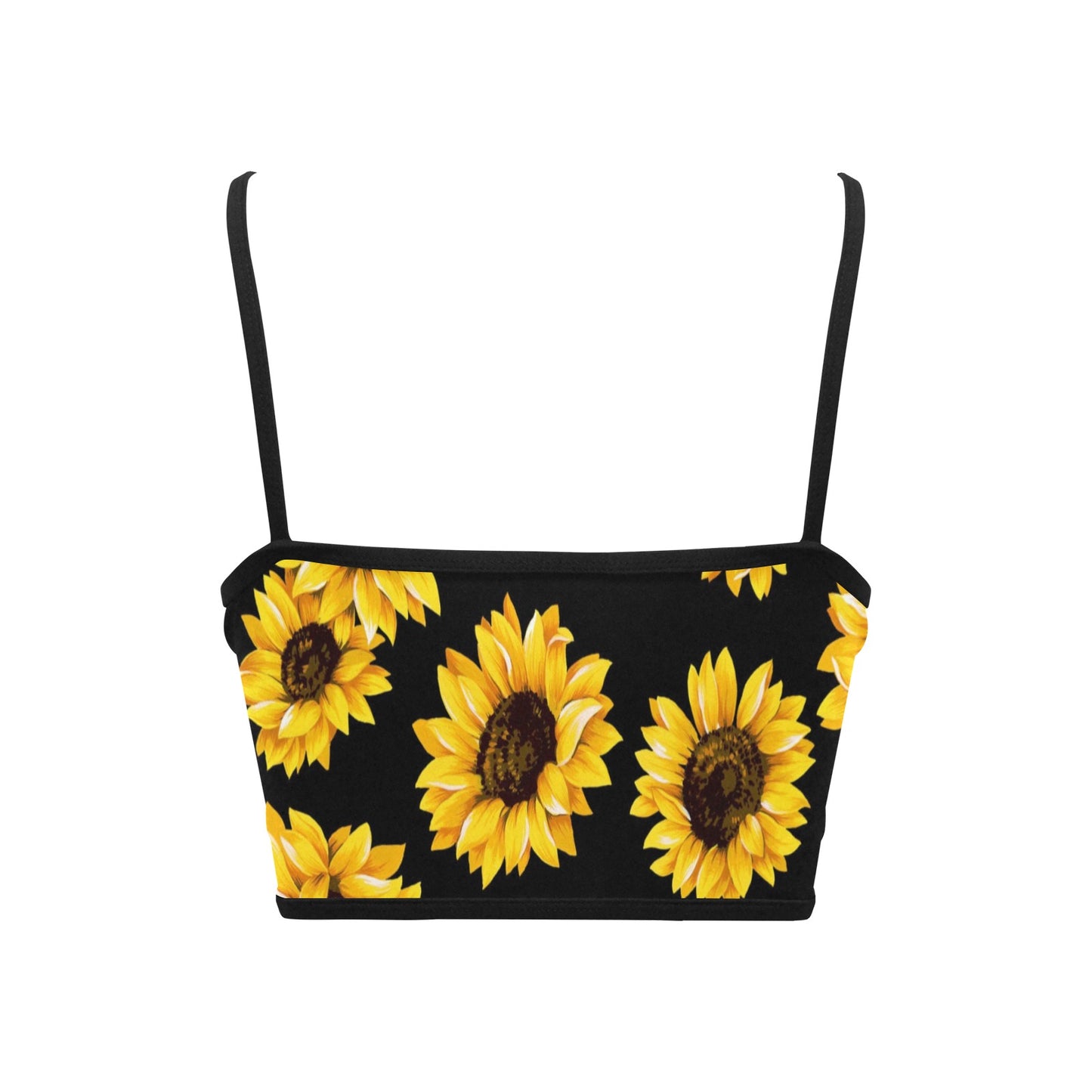 Summer Sunflower.jpg Women's Spaghetti Strap Crop Top (Model T67)